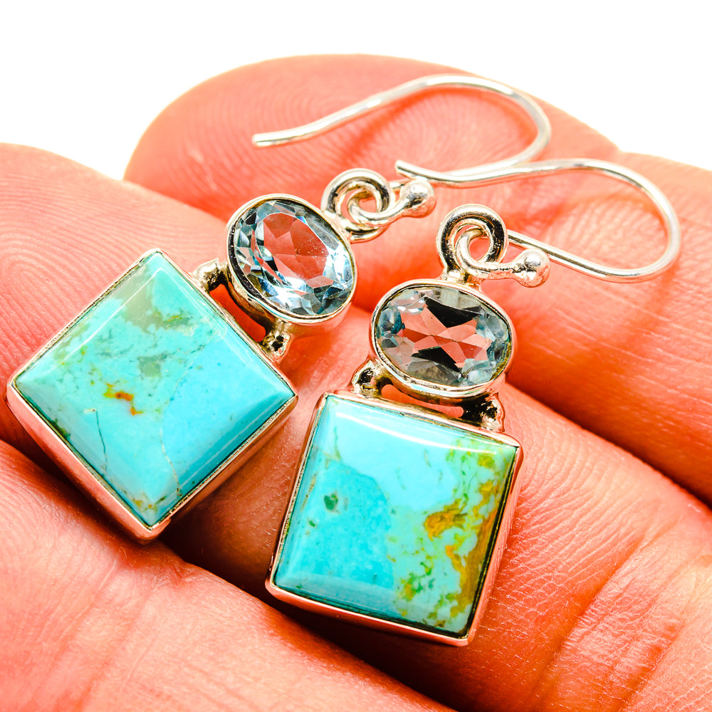 Arizona Turquoise Earrings handcrafted by Anasilvercos - EARR414786