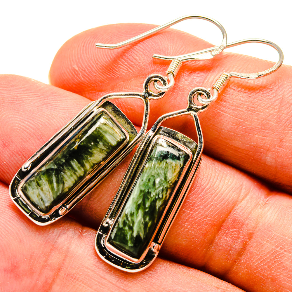 Seraphinite Earrings handcrafted by Anasilvercos - EARR414792