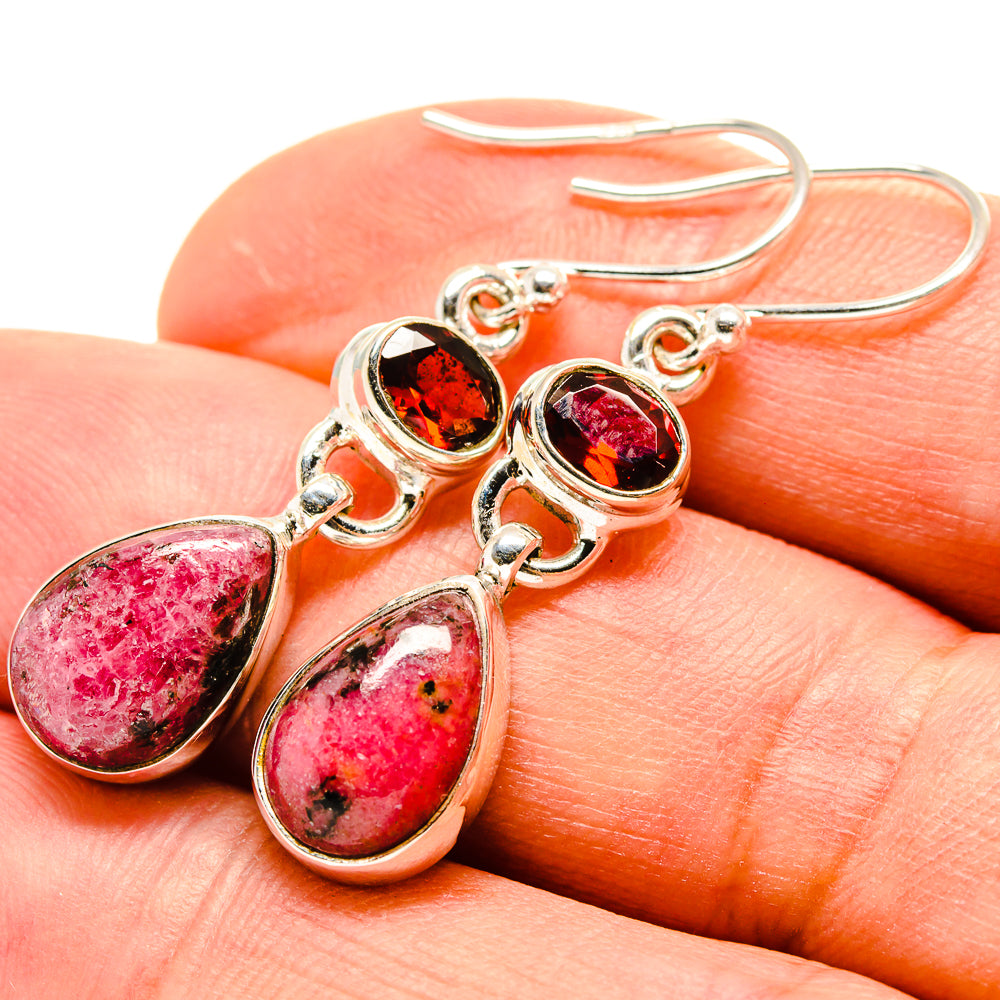 Rhodonite Earrings handcrafted by Anasilvercos - EARR414797