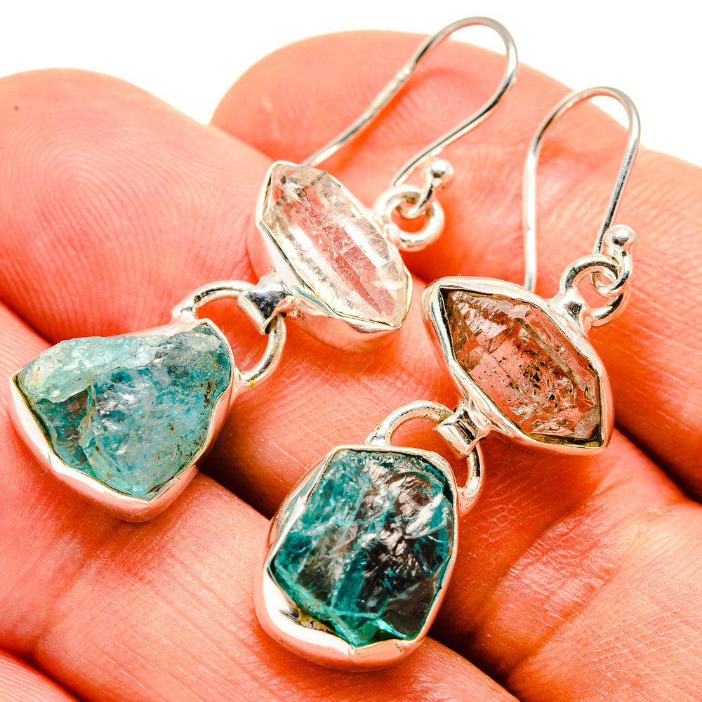 Blue Fluorite Earrings handcrafted by Anasilvercos - EARR414802