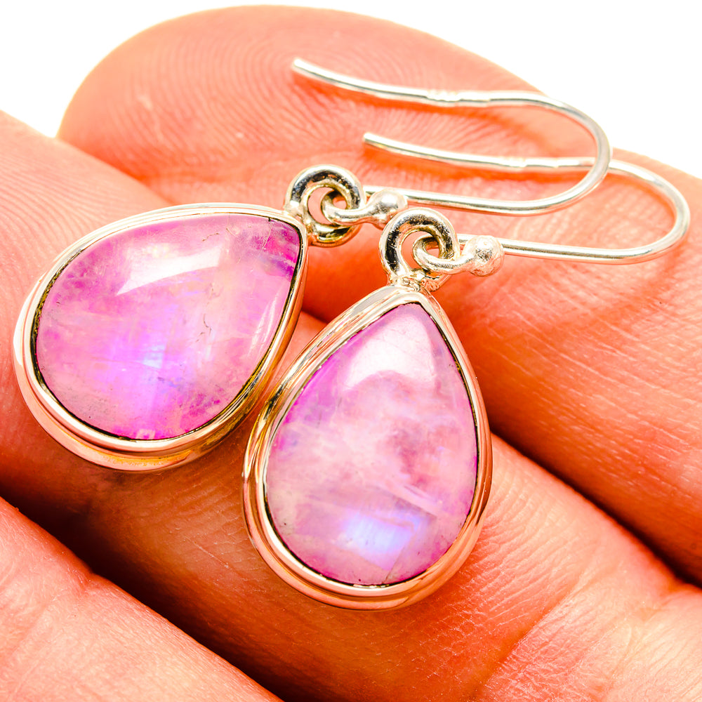 Pink Moonstone Earrings handcrafted by Anasilvercos - EARR414809