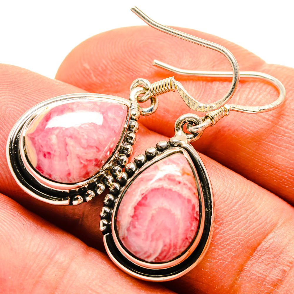Rhodochrosite Earrings handcrafted by Anasilvercos - EARR414813