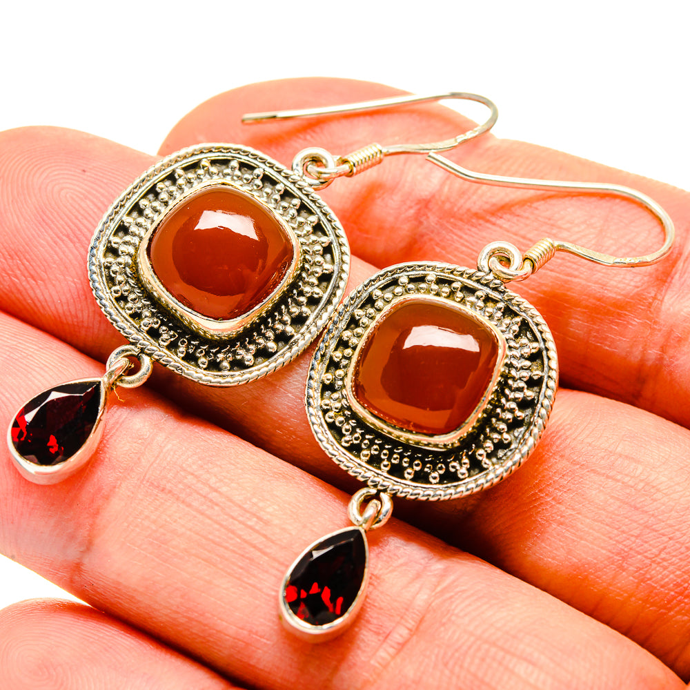 Red Onyx Earrings handcrafted by Anasilvercos - EARR414825