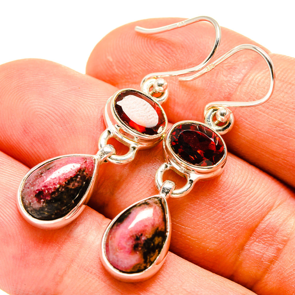 Rhodonite Earrings handcrafted by Anasilvercos - EARR414828