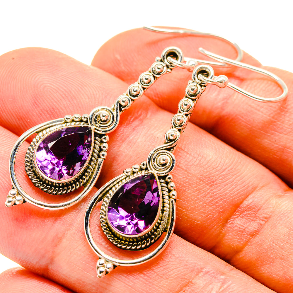 Amethyst Earrings handcrafted by Anasilvercos - EARR414829