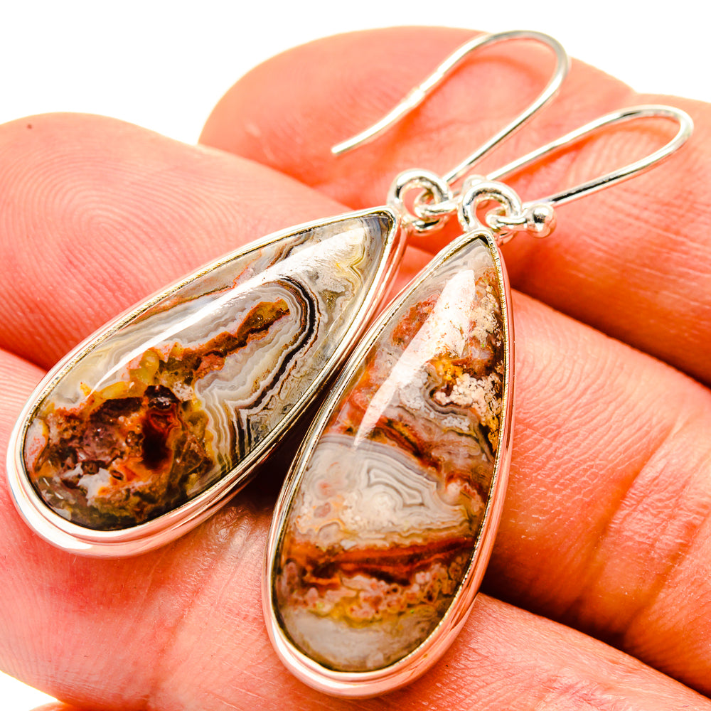 Crazy Lace Agate Earrings handcrafted by Anasilvercos - EARR414831