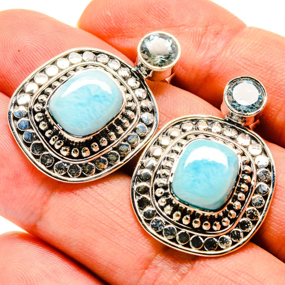 Larimar Earrings handcrafted by Anasilvercos - EARR414853