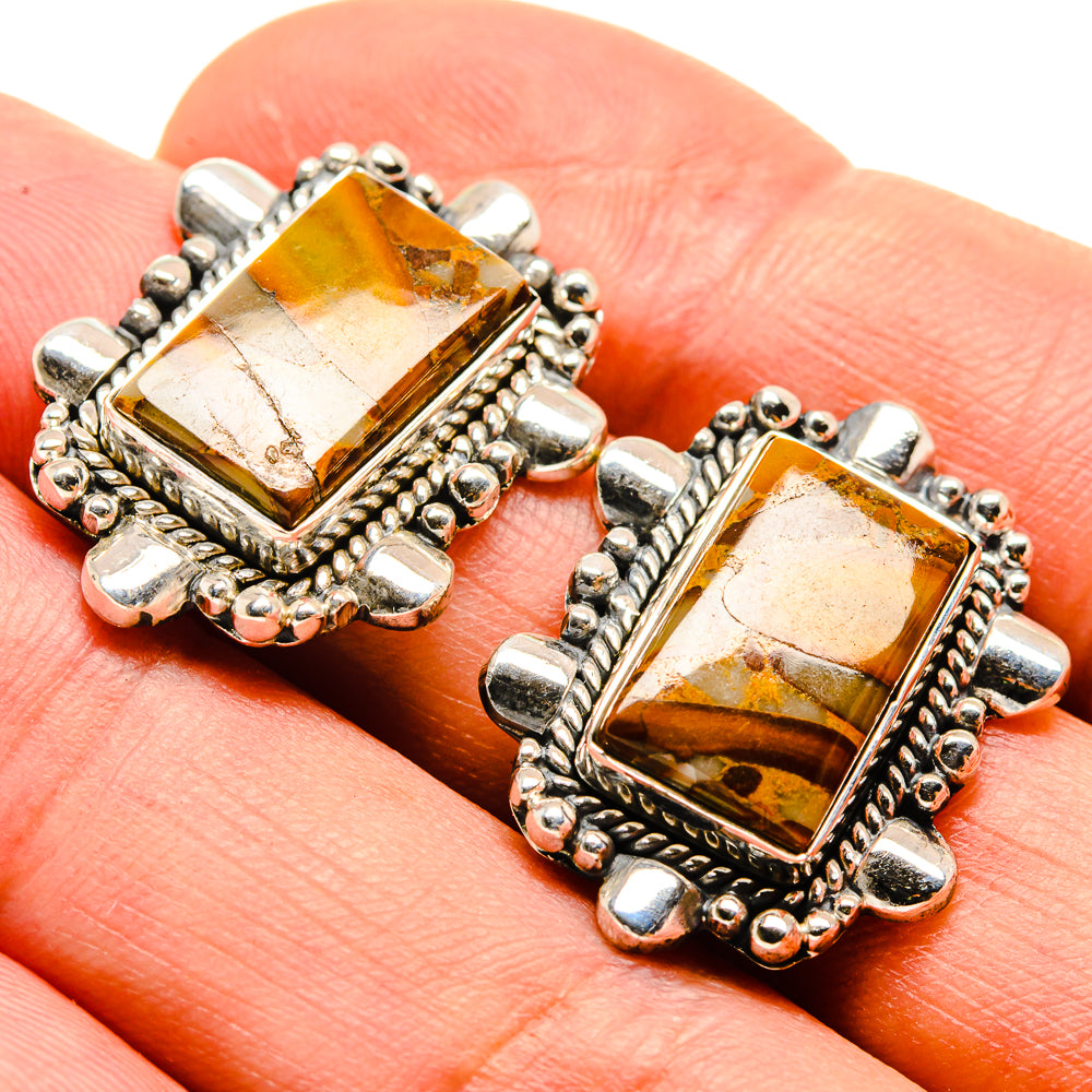 Bamboo Jasper Earrings handcrafted by Anasilvercos - EARR414855