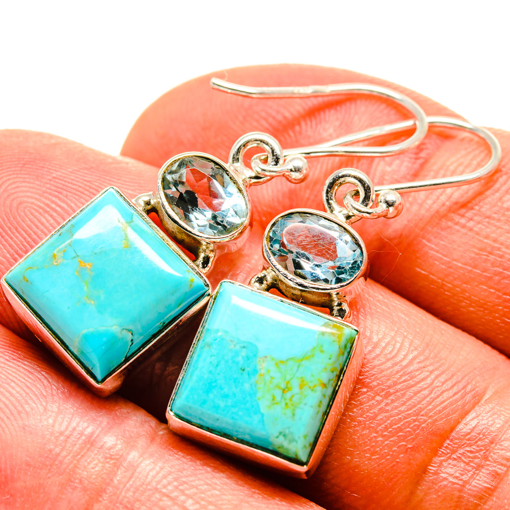 Arizona Turquoise Earrings handcrafted by Anasilvercos - EARR414868