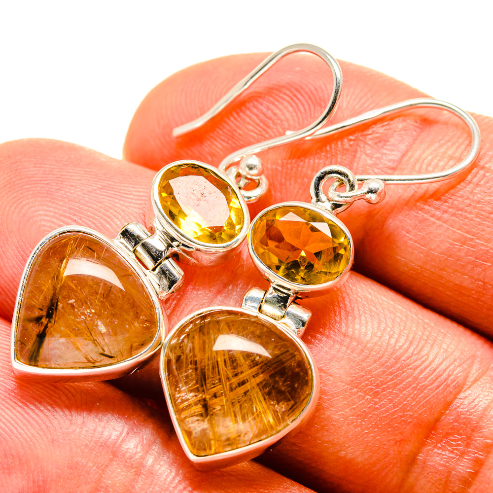 Rutilated Quartz Earrings handcrafted by Anasilvercos - EARR414871