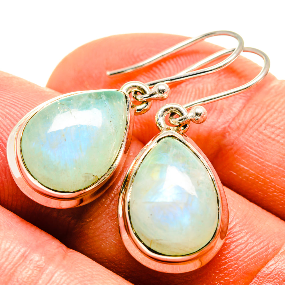 Green Moonstone Earrings handcrafted by Anasilvercos - EARR414874
