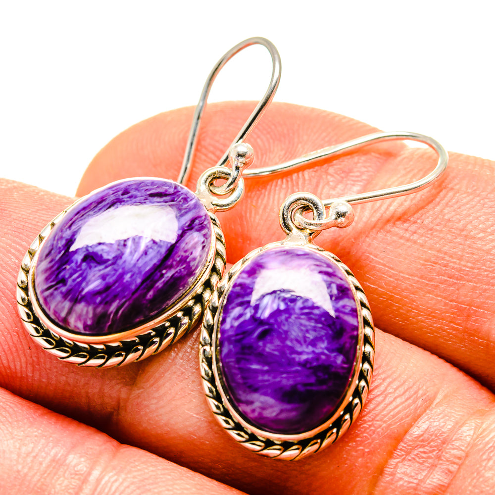 Charoite Earrings handcrafted by Anasilvercos - EARR414890