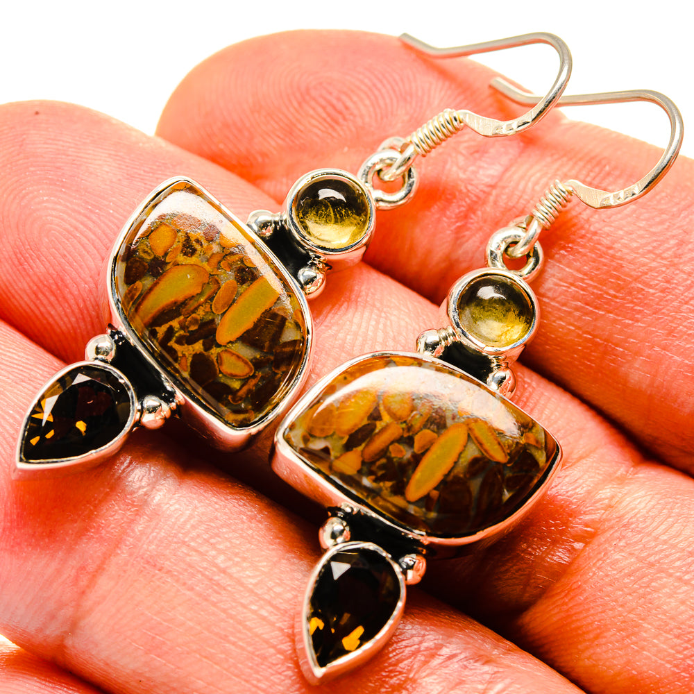 Bamboo Jasper Earrings handcrafted by Anasilvercos - EARR414891