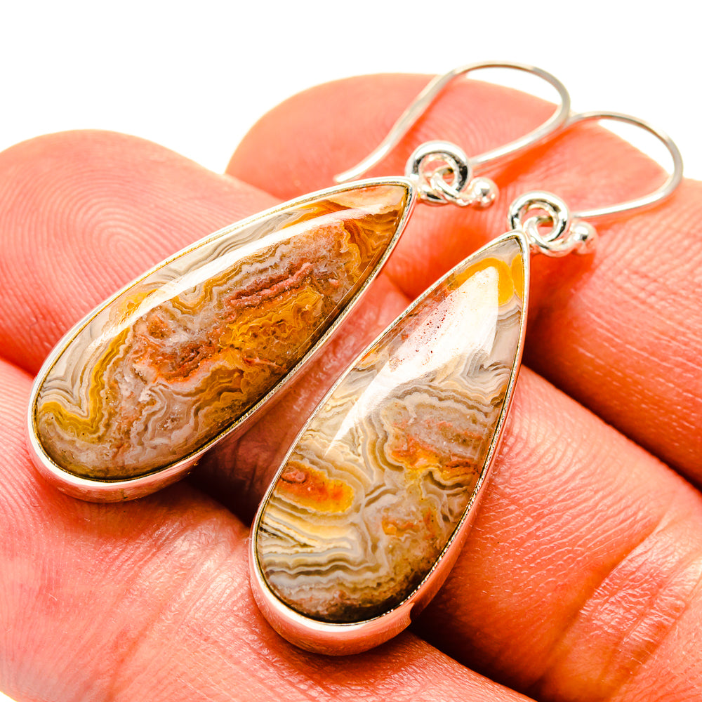 Crazy Lace Agate Earrings handcrafted by Anasilvercos - EARR414897