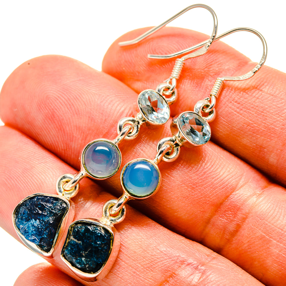 Blue Fluorite Earrings handcrafted by Anasilvercos - EARR414904
