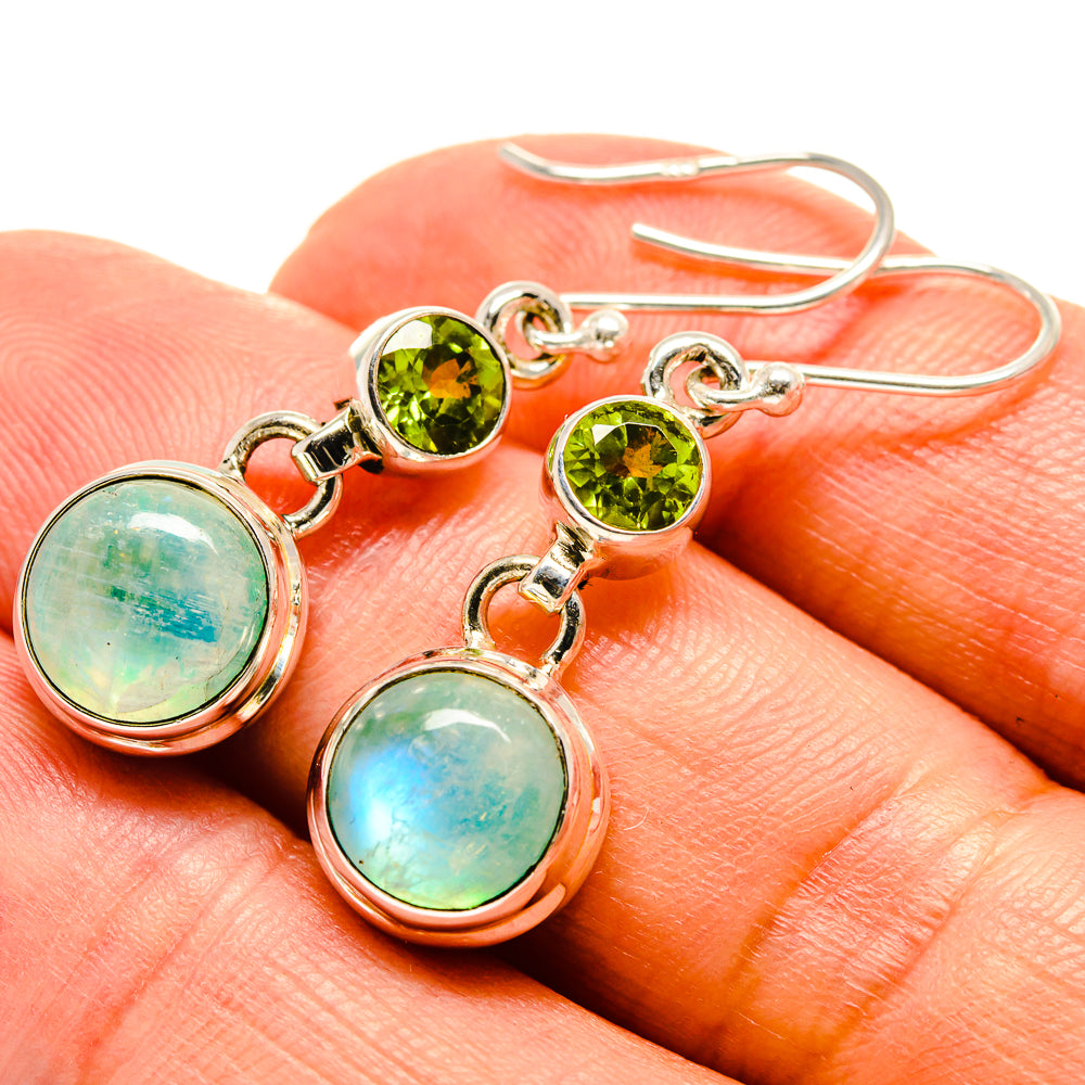 Green Moonstone Earrings handcrafted by Anasilvercos - EARR414944