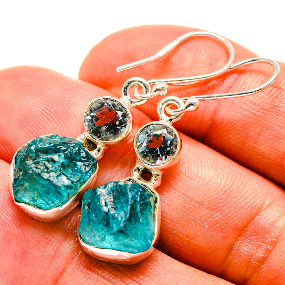 Blue Fluorite Earrings handcrafted by Anasilvercos - EARR414945