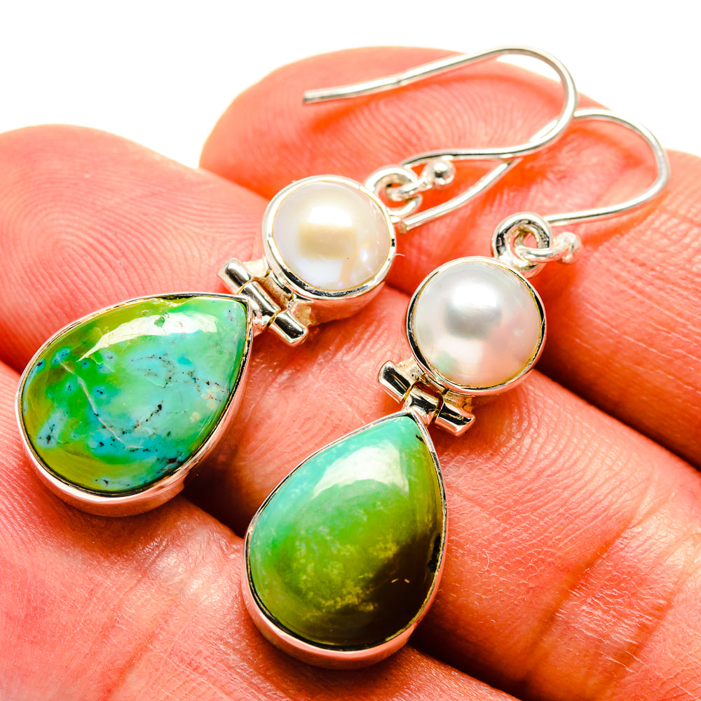 Tibetan Turquoise Earrings handcrafted by Anasilvercos - EARR414946