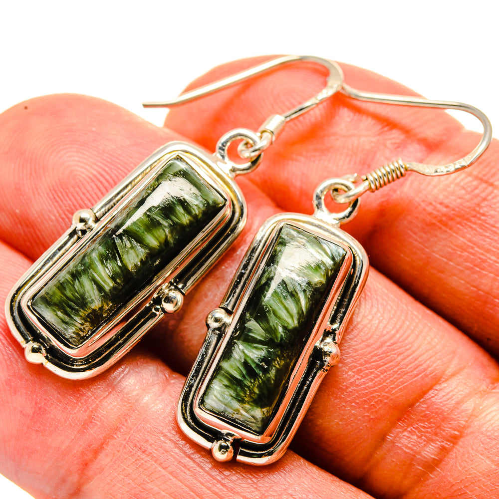 Seraphinite Earrings handcrafted by Anasilvercos - EARR414947