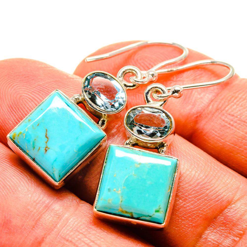 Arizona Turquoise Earrings handcrafted by Anasilvercos - EARR414951