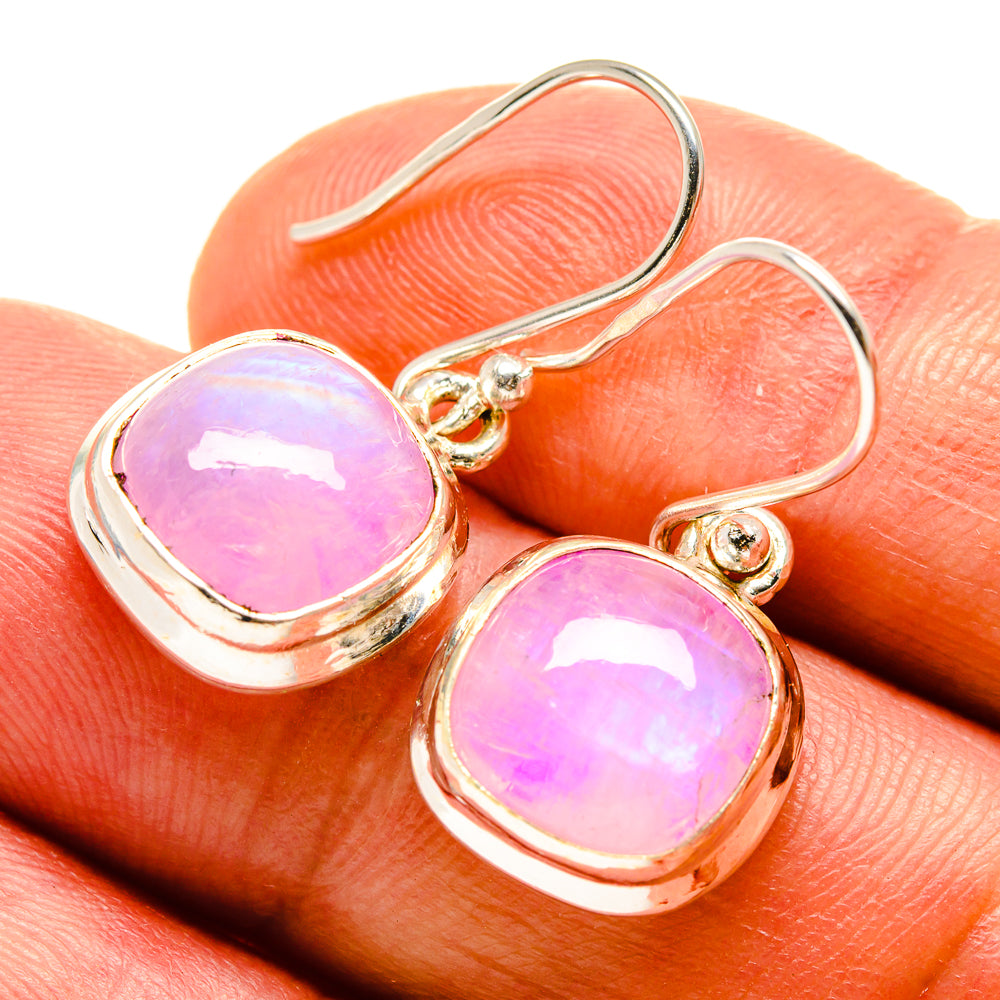 Pink Moonstone Earrings handcrafted by Anasilvercos - EARR414956