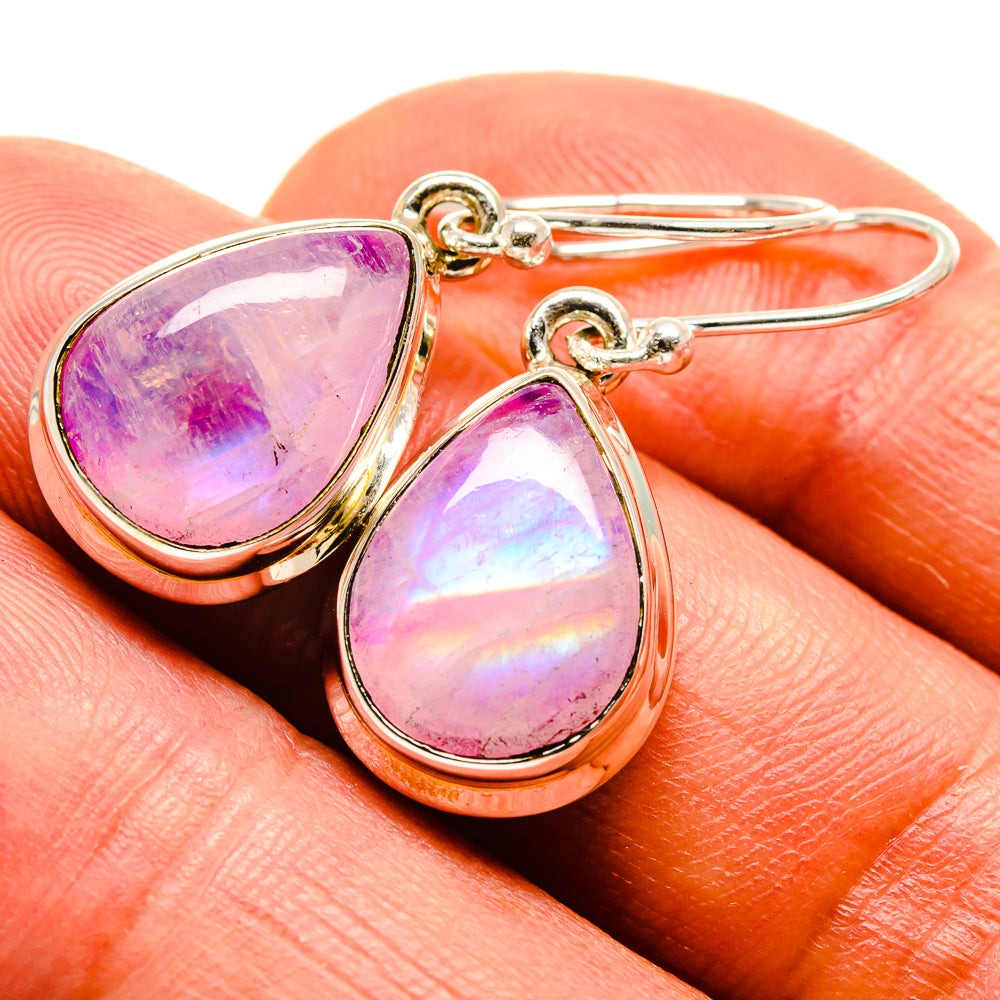 Pink Moonstone Earrings handcrafted by Anasilvercos - EARR414960