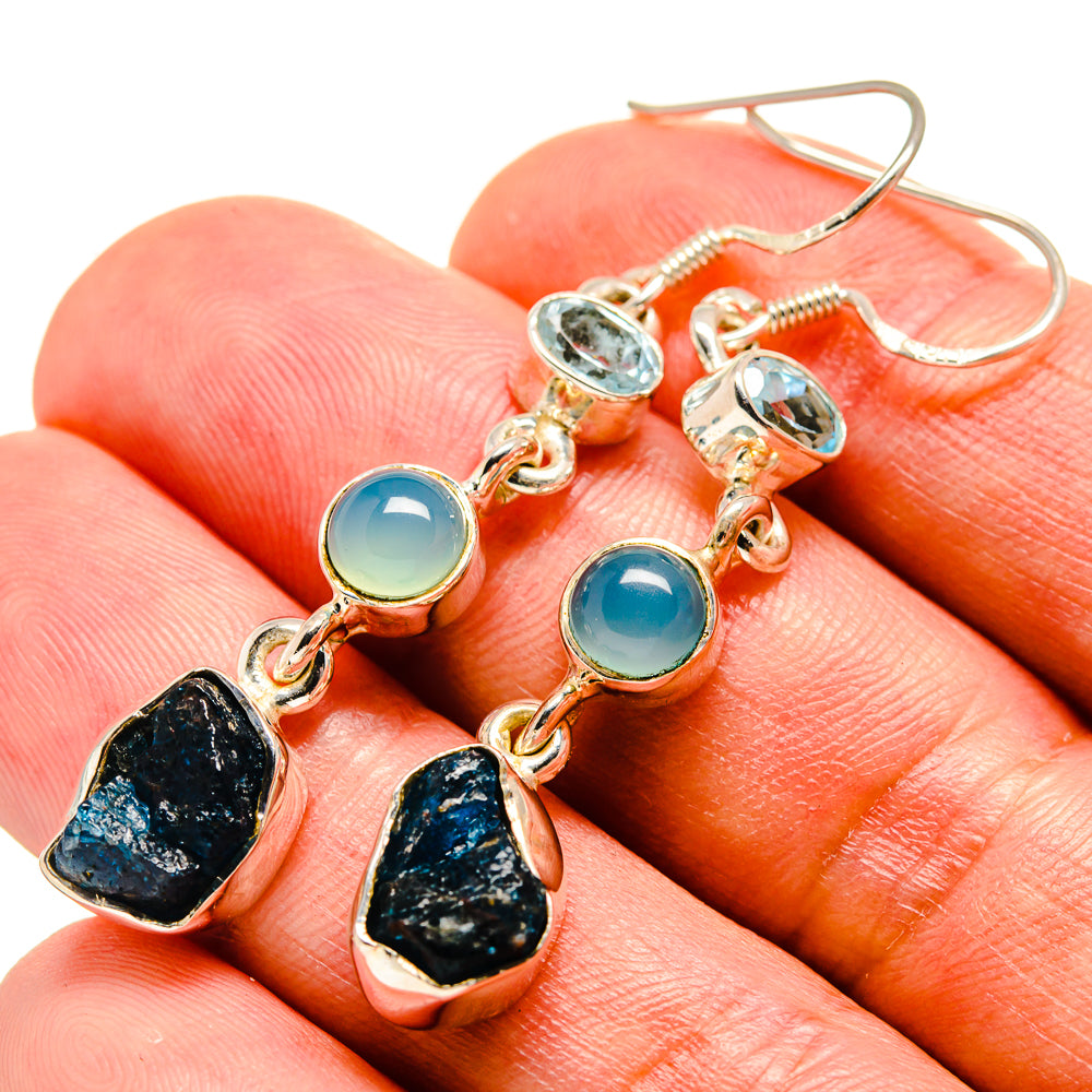 Blue Fluorite Earrings handcrafted by Anasilvercos - EARR414978