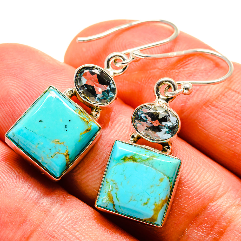 Arizona Turquoise Earrings handcrafted by Anasilvercos - EARR414984