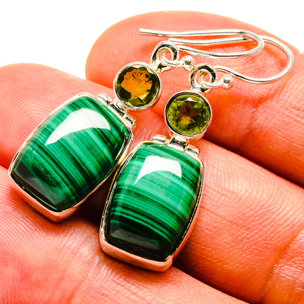 Malachite Earrings handcrafted by Anasilvercos - EARR414994