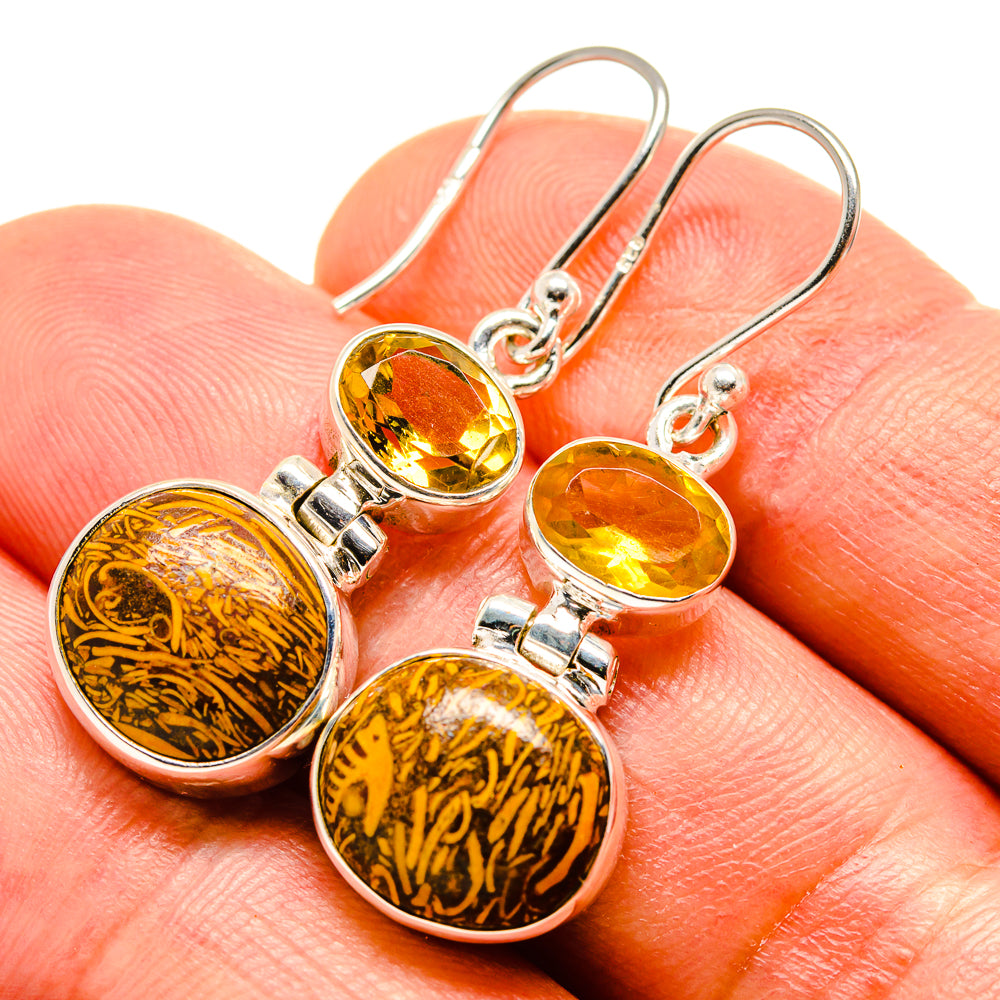 Bamboo Jasper Earrings handcrafted by Anasilvercos - EARR415003