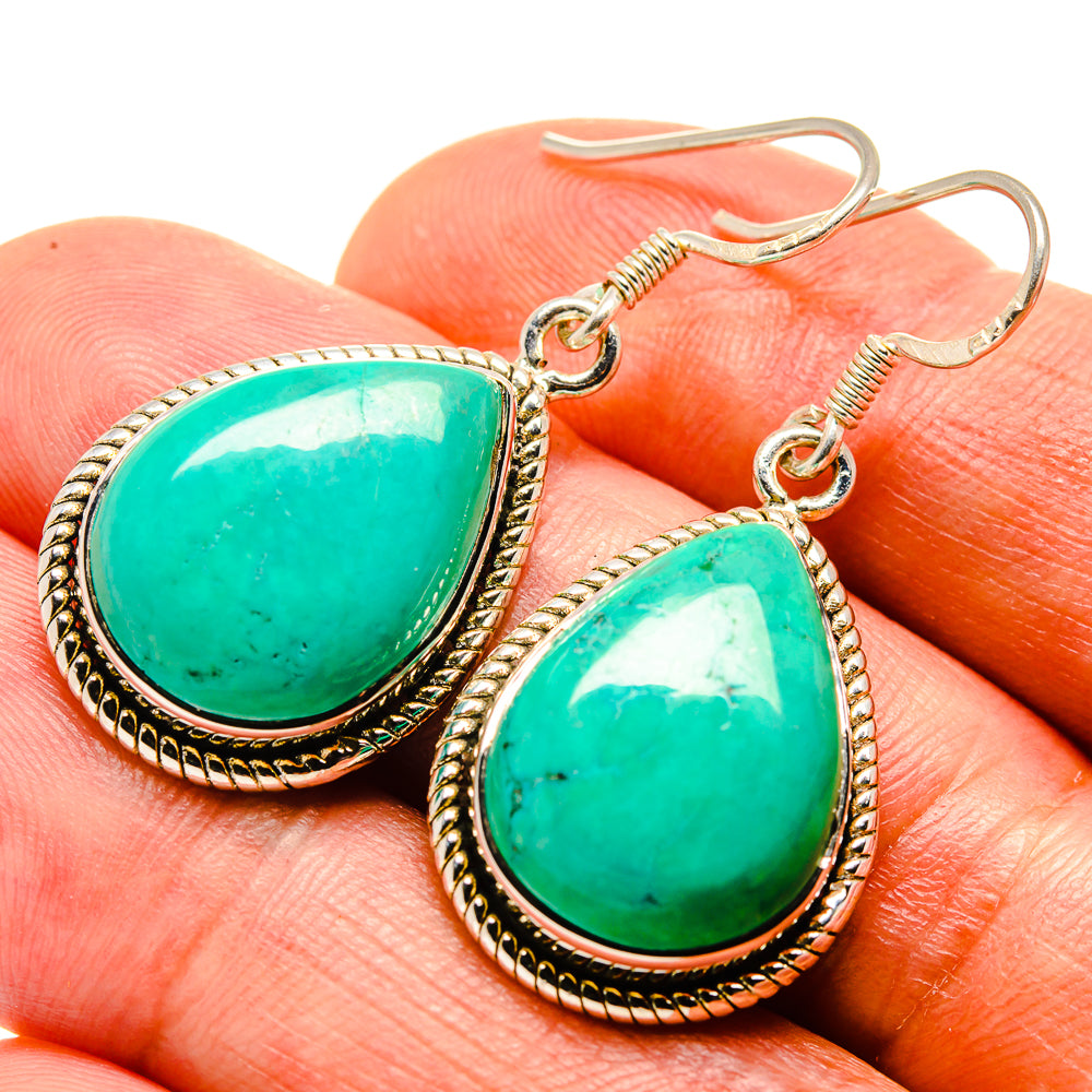 Turquoise Earrings handcrafted by Anasilvercos - EARR415005