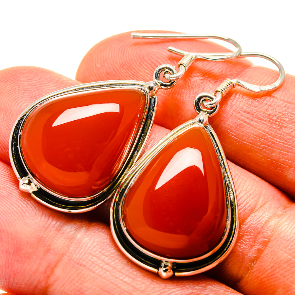 Red Onyx Earrings handcrafted by Anasilvercos - EARR415006