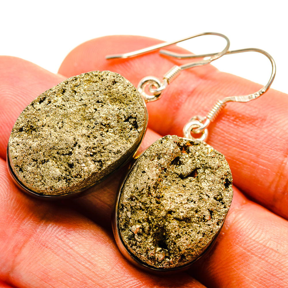 Pyrite Earrings handcrafted by Anasilvercos - EARR415013