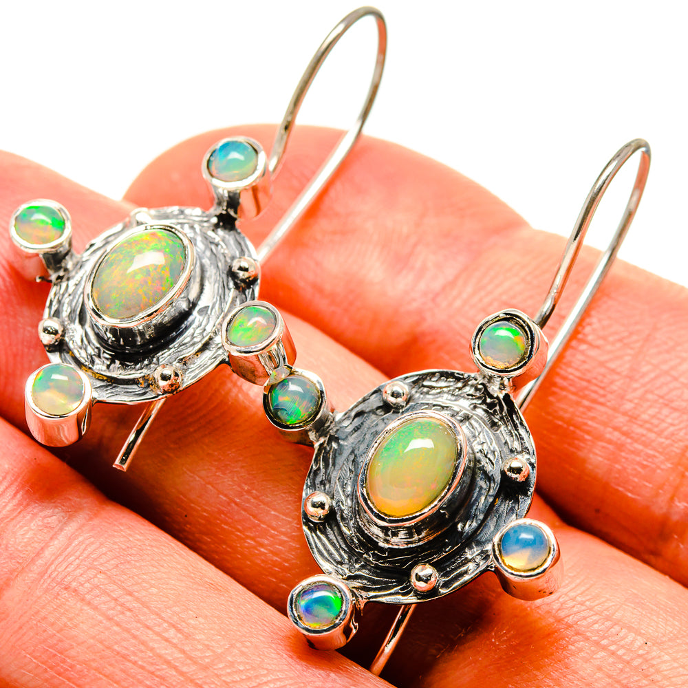 Ethiopian Opal Earrings handcrafted by Anasilvercos - EARR415014