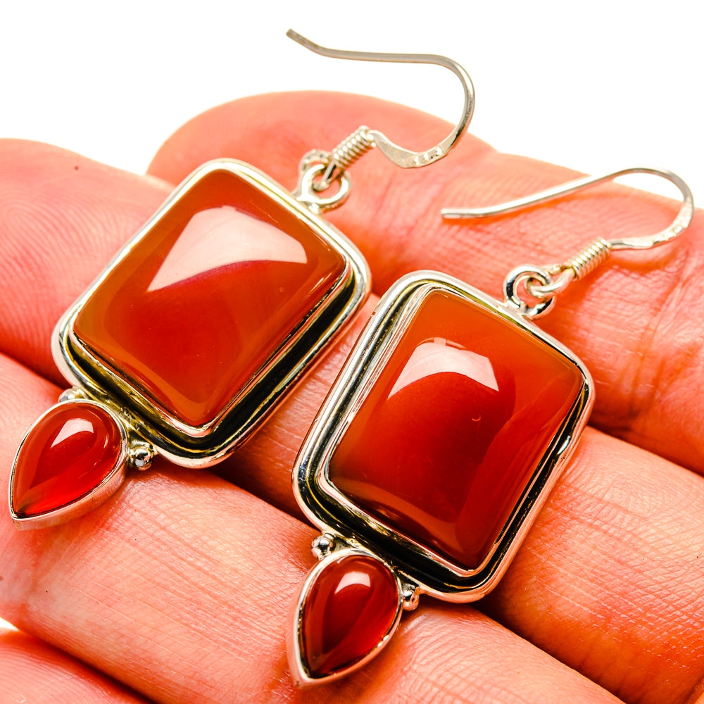 Red Onyx Earrings handcrafted by Anasilvercos - EARR415020