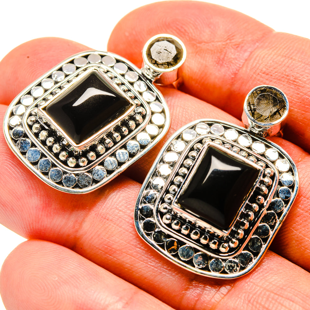 Black Onyx Earrings handcrafted by Anasilvercos - EARR415022
