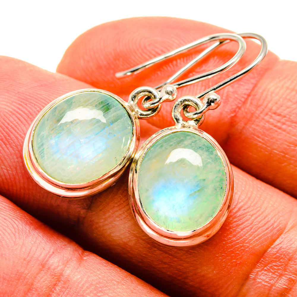 Green Moonstone Earrings handcrafted by Anasilvercos - EARR415024