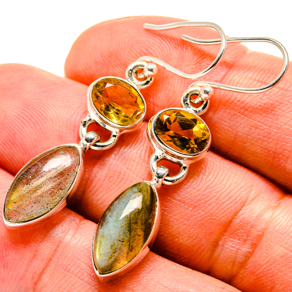 Labradorite Earrings handcrafted by Anasilvercos - EARR415026