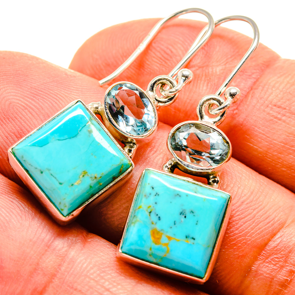 Arizona Turquoise Earrings handcrafted by Anasilvercos - EARR415043