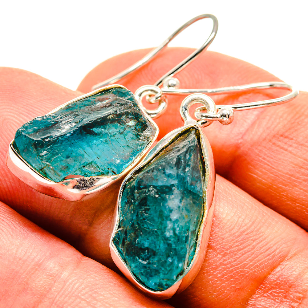 Blue Fluorite Earrings handcrafted by Anasilvercos - EARR415048