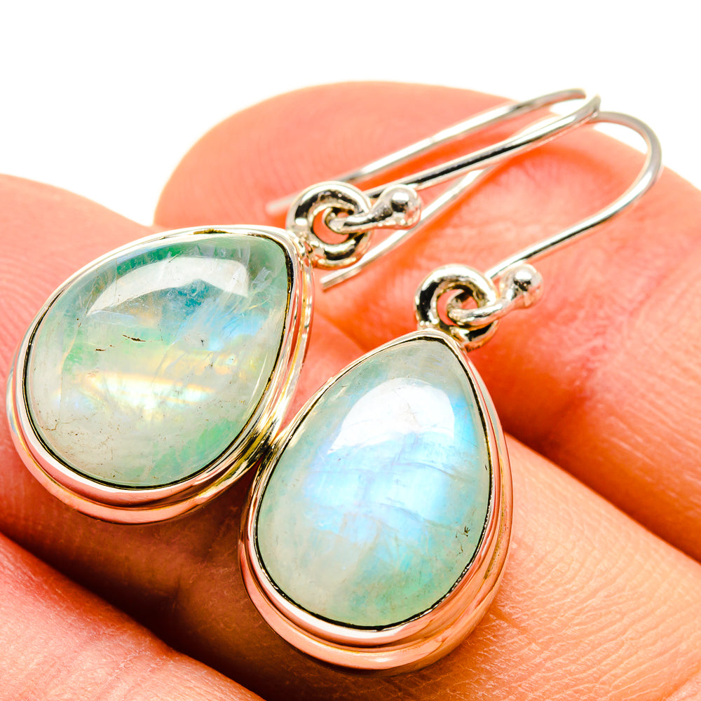 Green Moonstone Earrings handcrafted by Anasilvercos - EARR415062