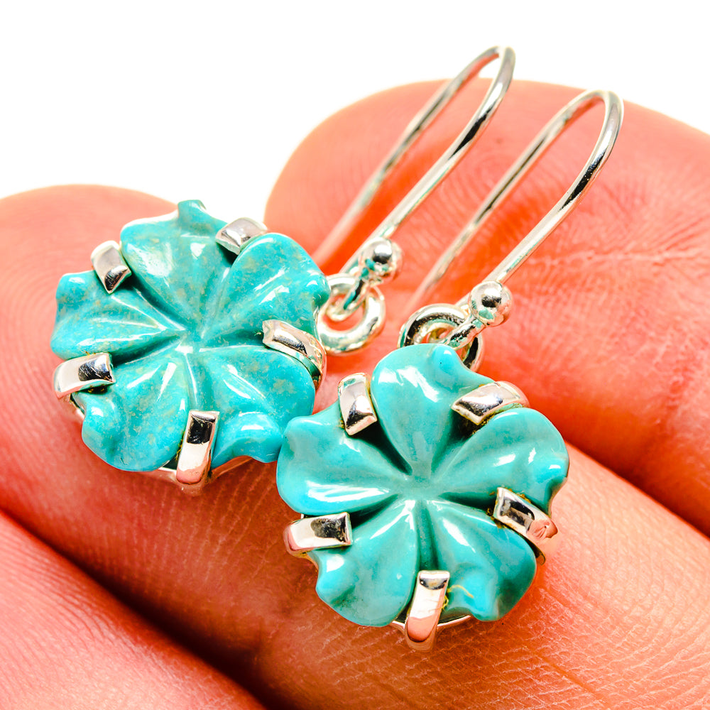 Arizona Turquoise Earrings handcrafted by Anasilvercos - EARR415063