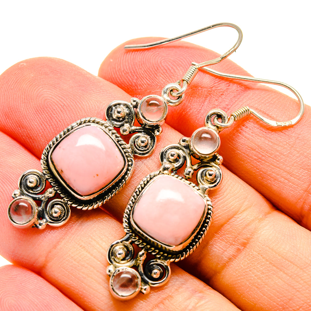 Pink Opal Earrings handcrafted by Anasilvercos - EARR415067
