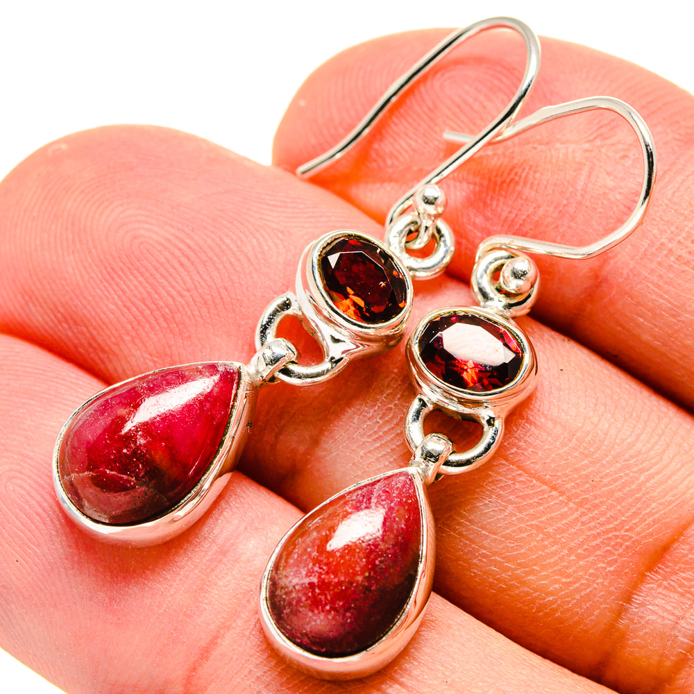Pink Agate Earrings handcrafted by Anasilvercos - EARR415075