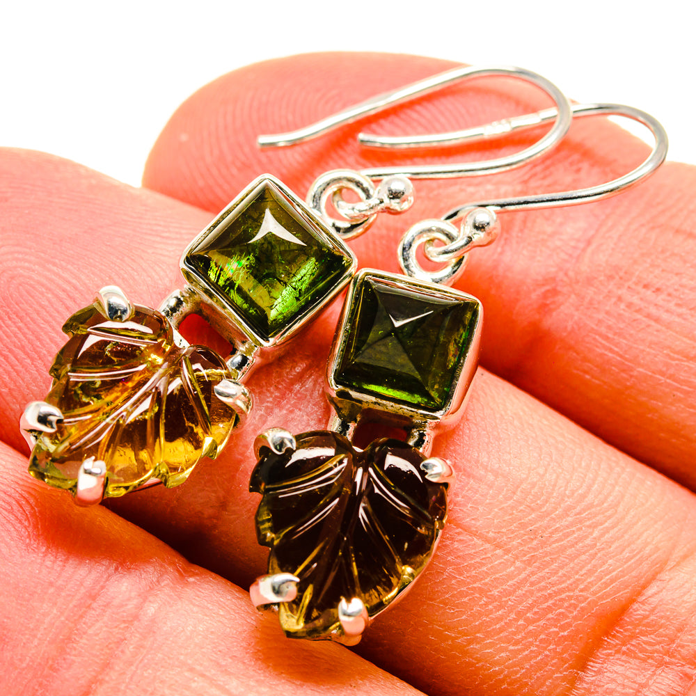 Green Tourmaline Earrings handcrafted by Anasilvercos - EARR415079