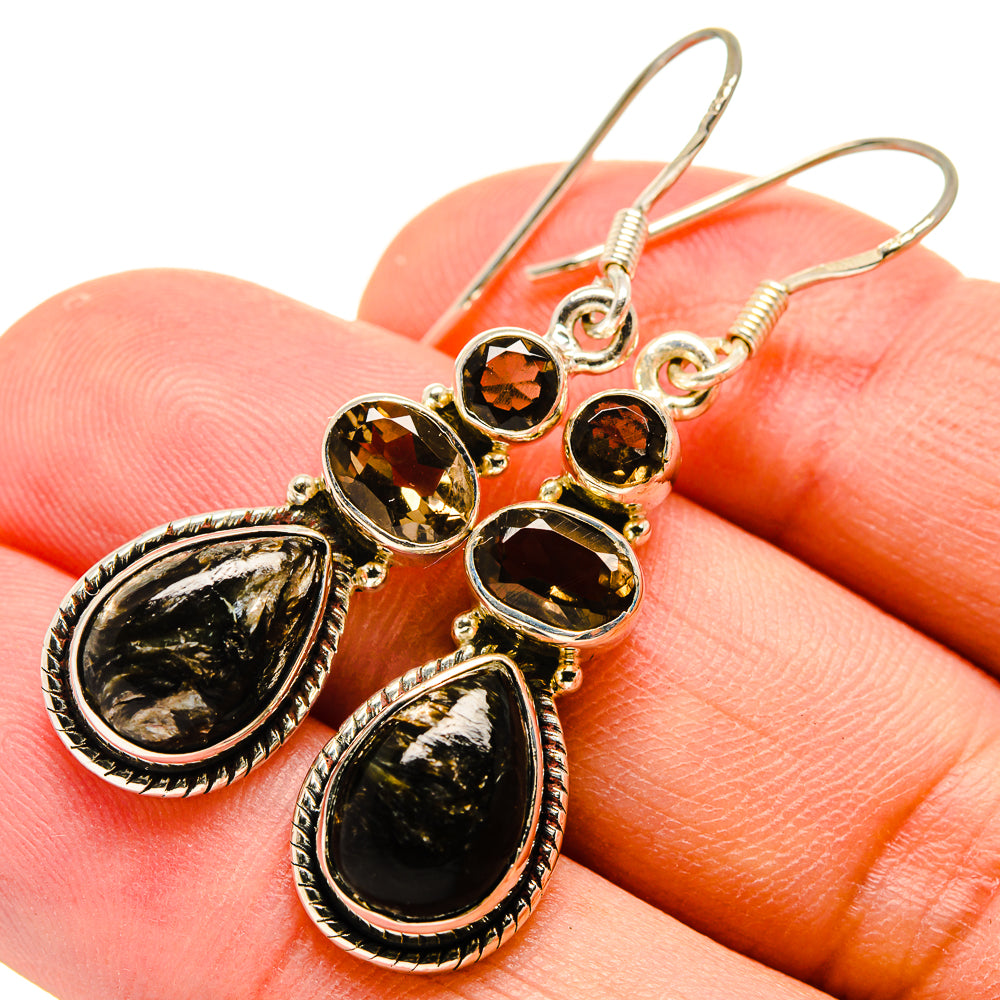 Golden Seraphinite Earrings handcrafted by Anasilvercos - EARR415088