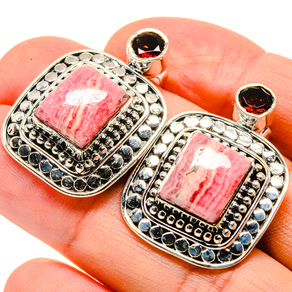 Rhodochrosite Earrings handcrafted by Anasilvercos - EARR415097
