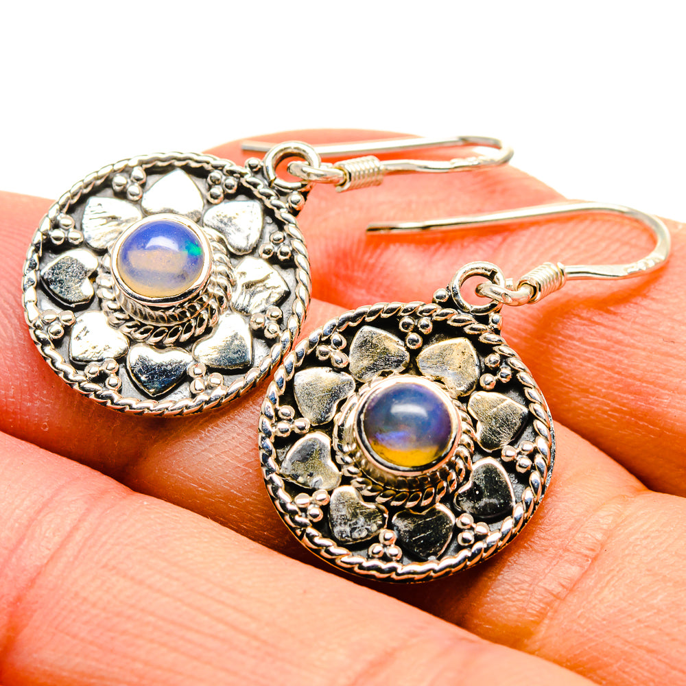 Ethiopian Opal Earrings handcrafted by Anasilvercos - EARR415103