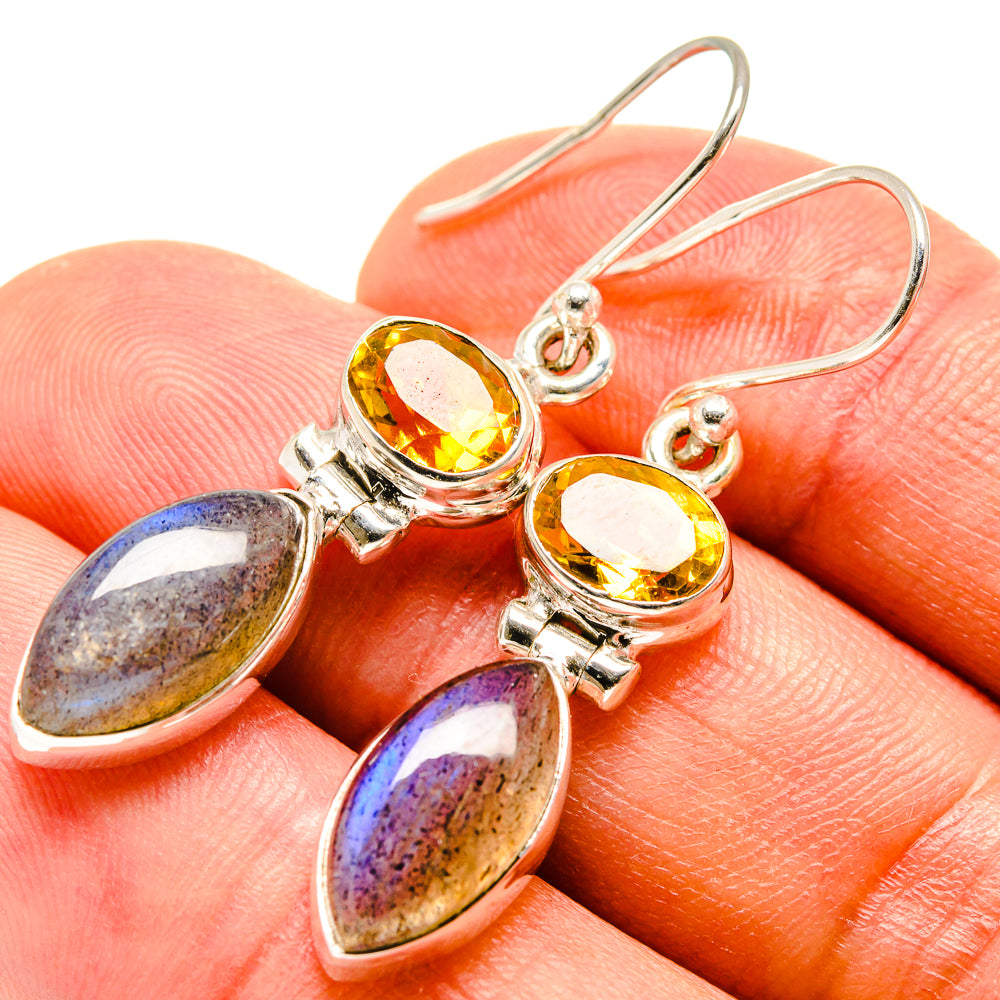 Labradorite Earrings handcrafted by Anasilvercos - EARR415105