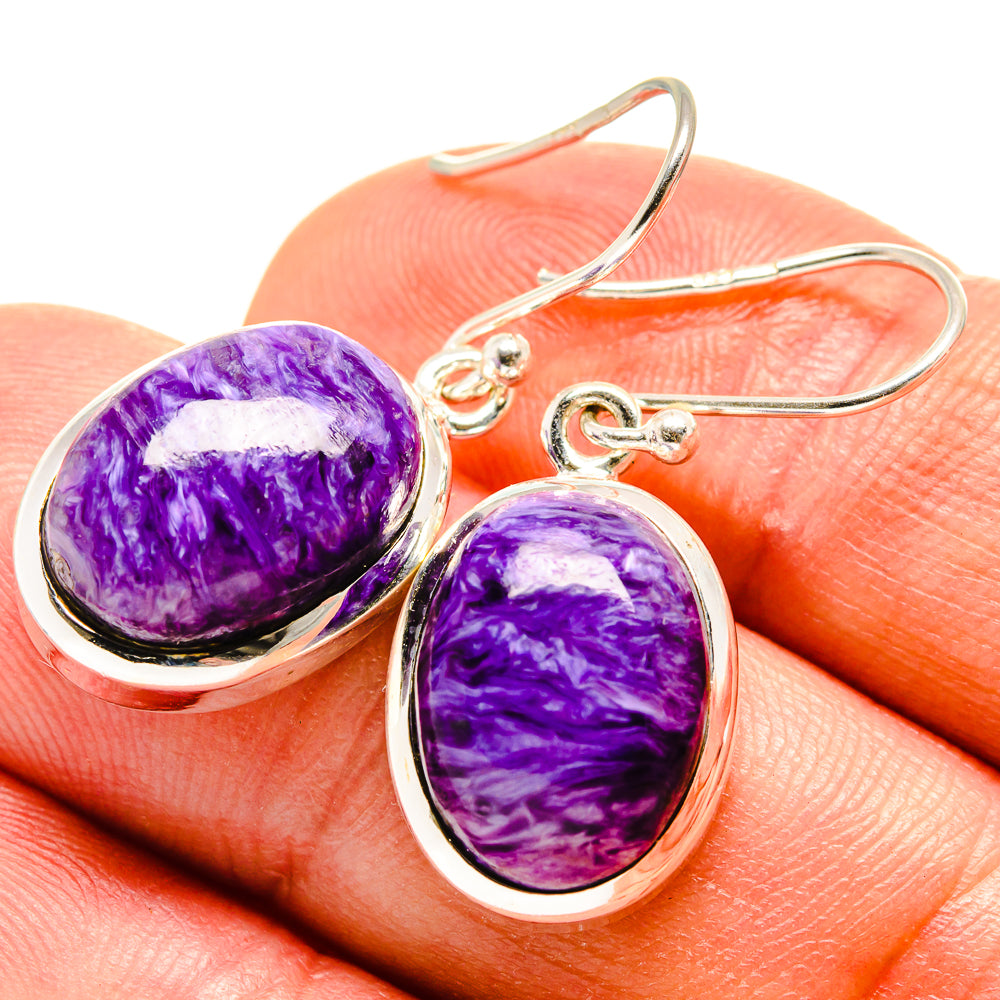 Charoite Earrings handcrafted by Anasilvercos - EARR415106